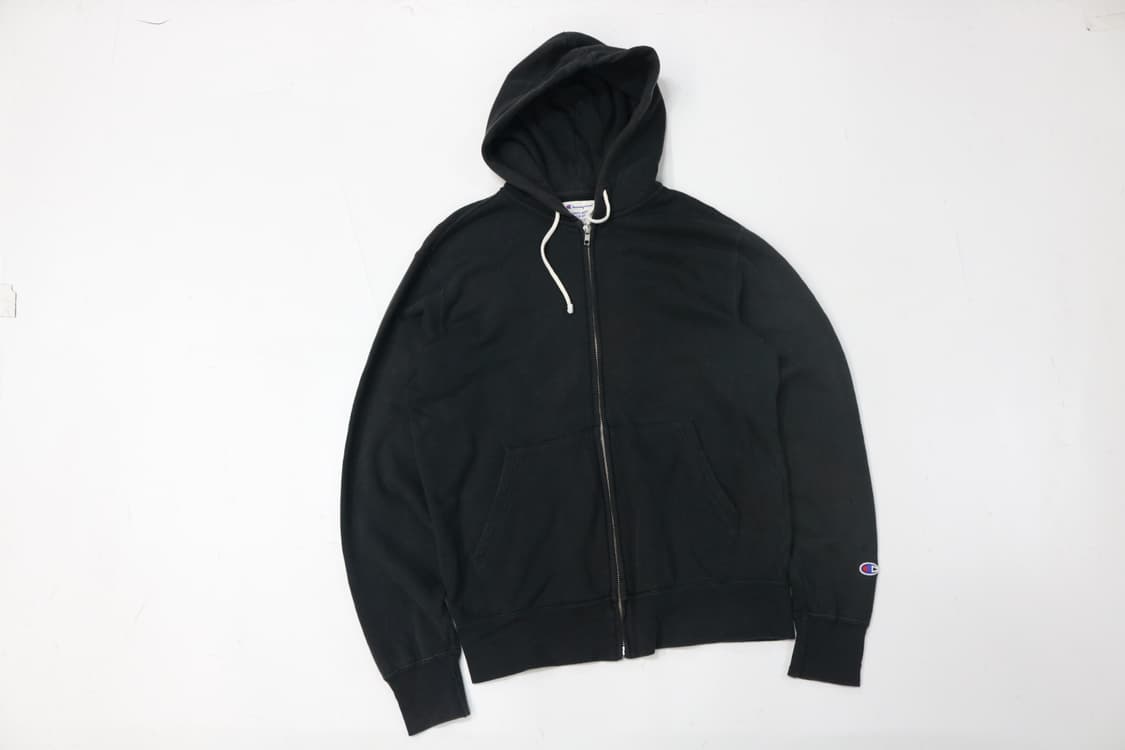 Champion 챔피온 빈티지 C로고 블랙 후드 집업 (L) 상품이미지2