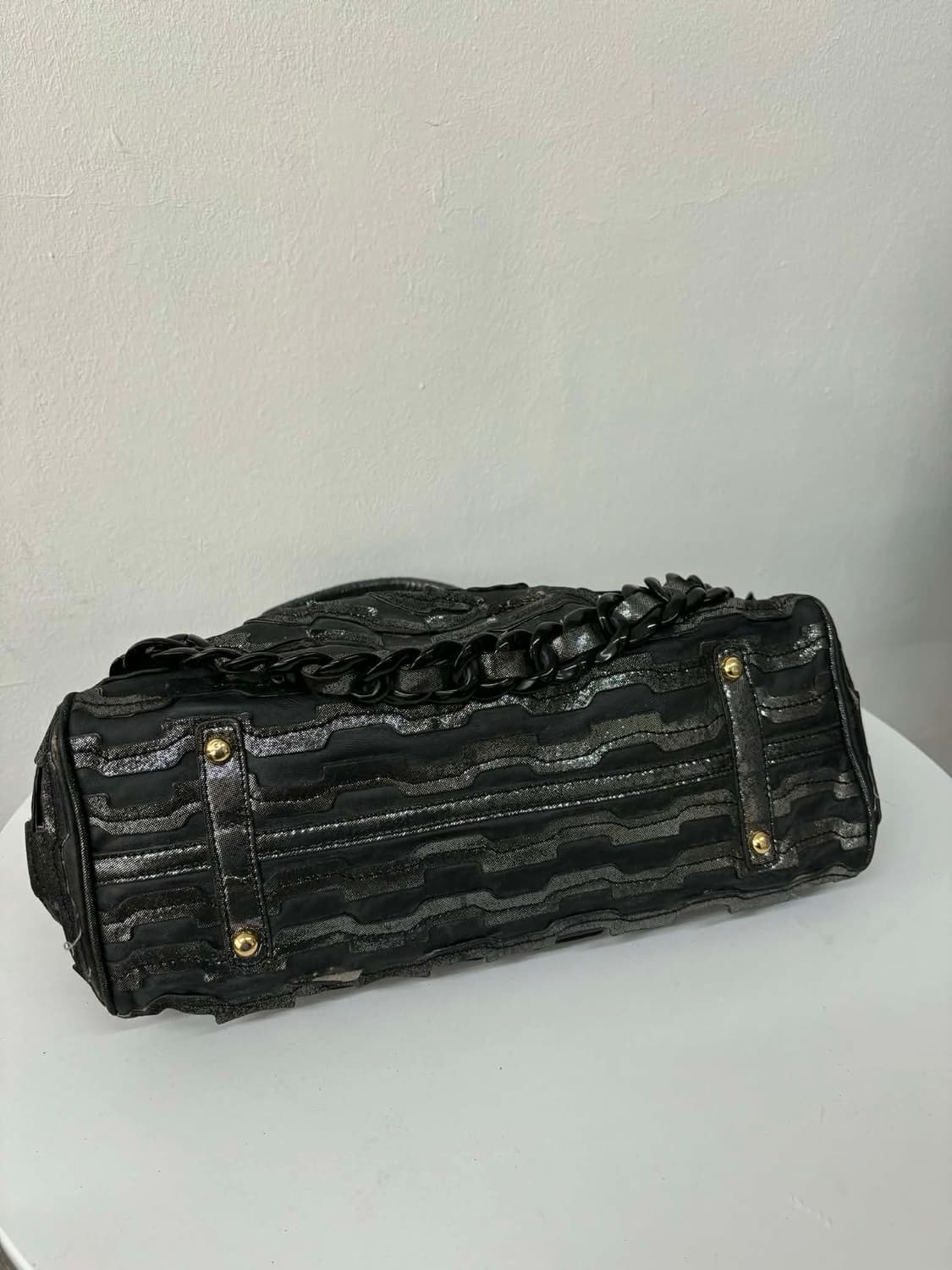 00s 마크제이콥스 빈티지 메탈릭 러플 토트백 투웨이 숄더백 상품이미지5