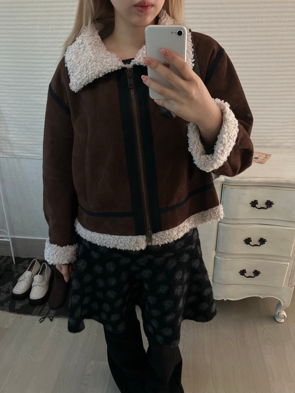 jpn vintage 브라운 무스탕 점퍼 상품이미지1