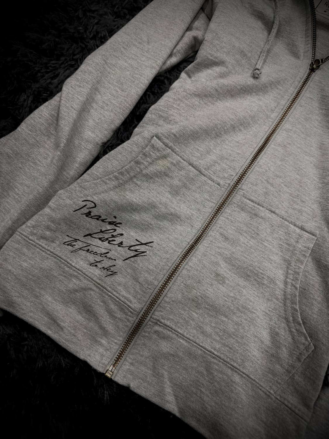 브라운 호피 십자가 그레이 Y2K 후드집업 상품이미지3