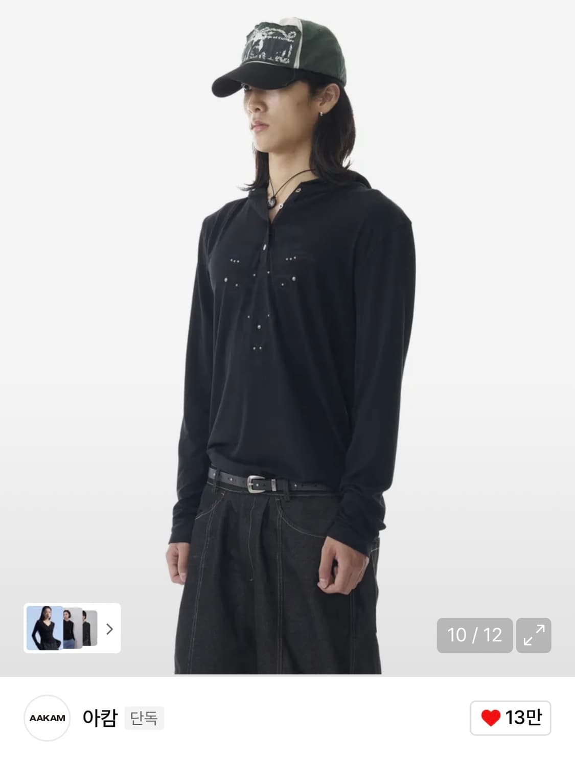 아캄 후드 롱슬리브 블랙 2 상품이미지2