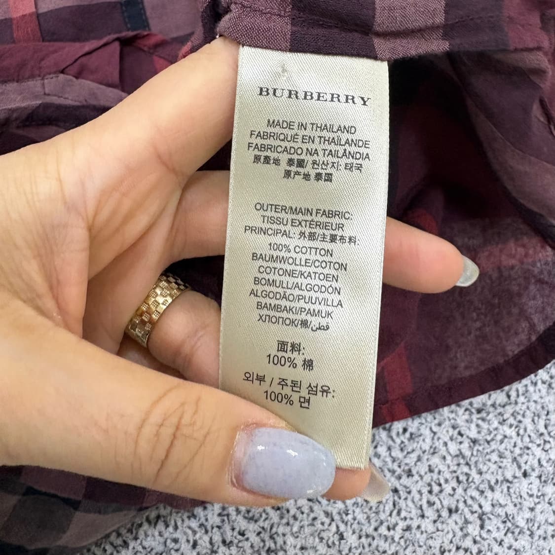 S 버버리 여성 브릿 클래식 체크 셔츠 0324J 상품이미지5