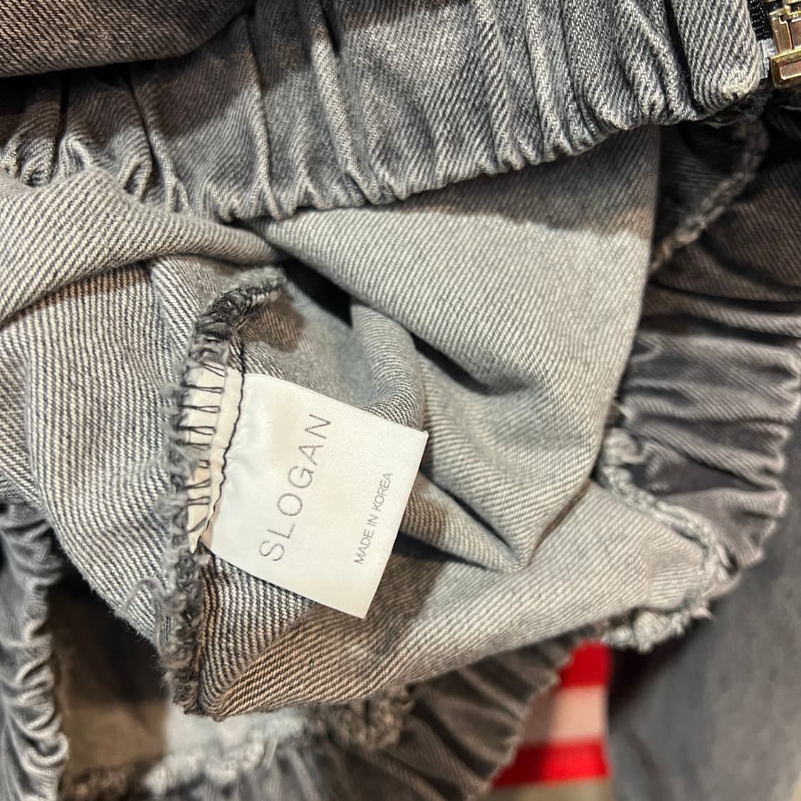 Slogan 워싱 그레이 데님 후드자켓 상품이미지4
