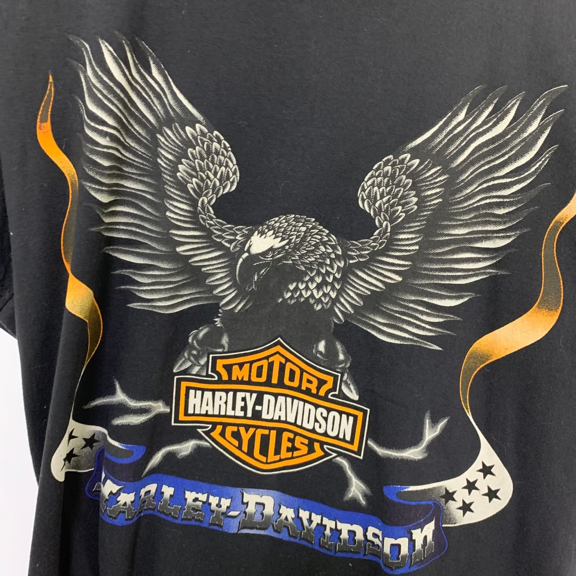 할리데이비슨 이글 윙 프린팅 블랙 반팔 티셔츠 M 빈티지 상품이미지3