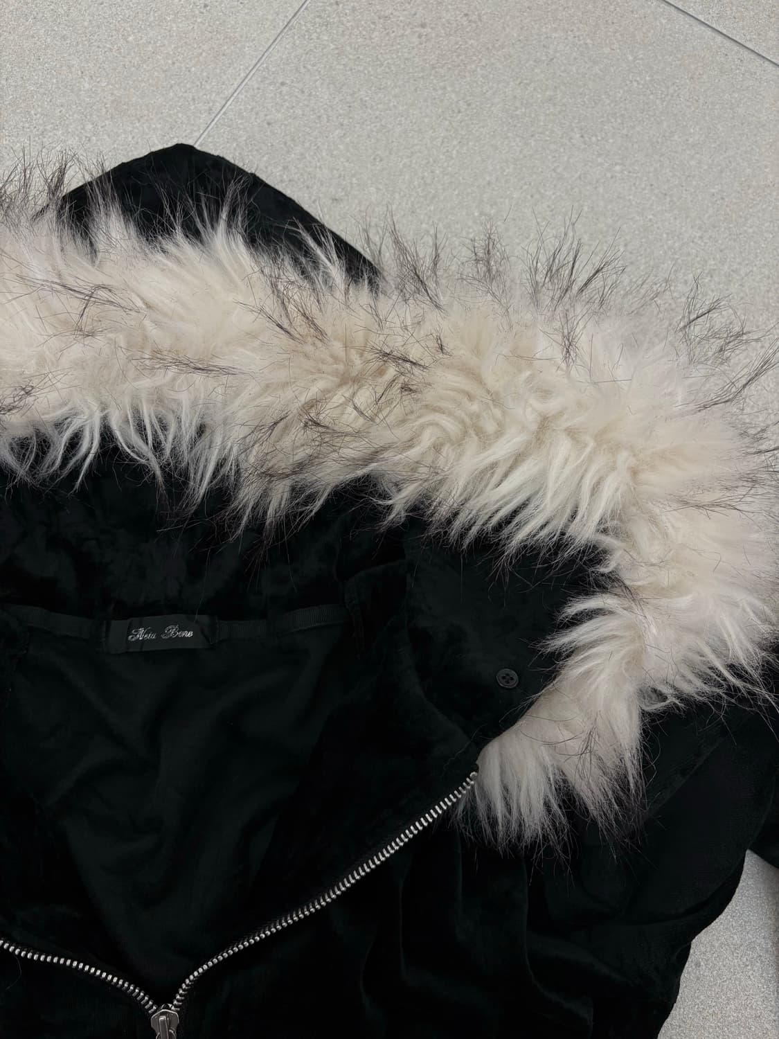 벨벳 아일렛 퍼 후드집업 상품이미지5