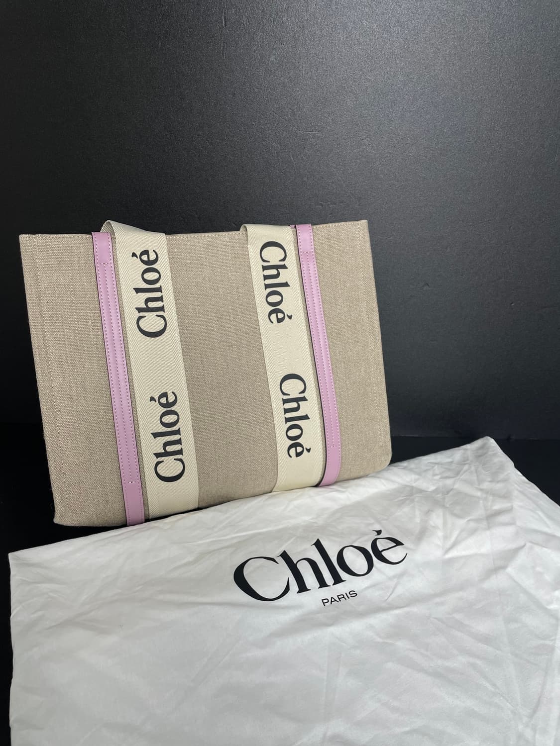 CHLOE 끌로에 우디 토트백 미듐 라벤더 상품이미지1