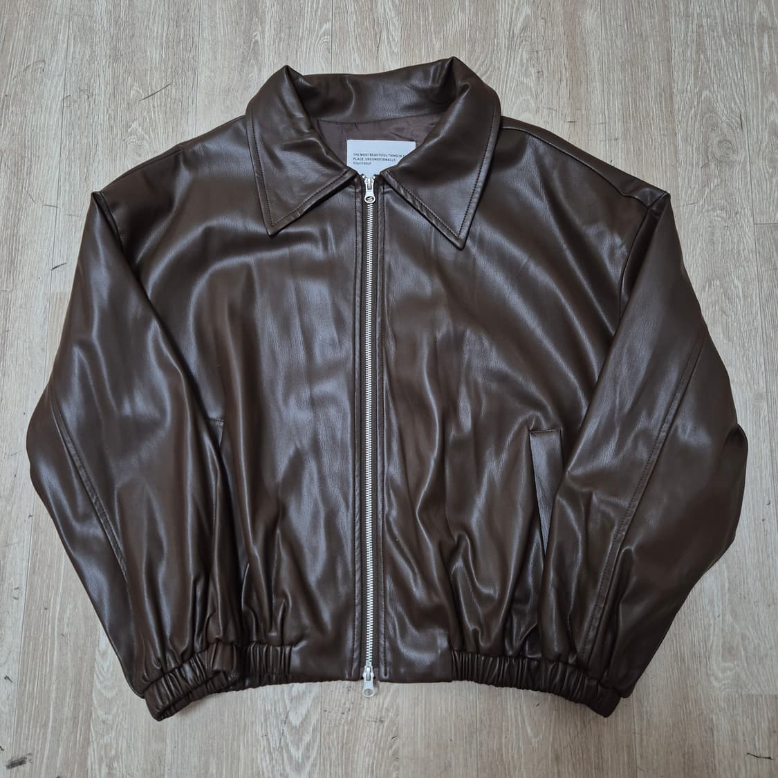 DESIGN BY KOREA 남성 카라 봄버 라이더 가죽자켓 L(100) 상품이미지1