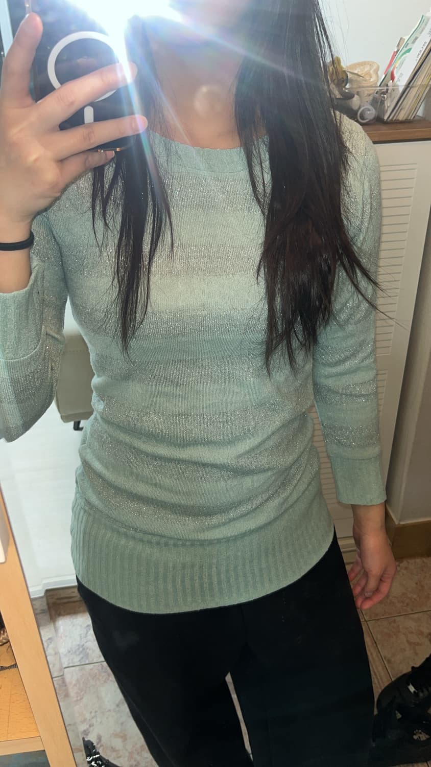 민트 은사 단가라 롱니트 상품이미지5