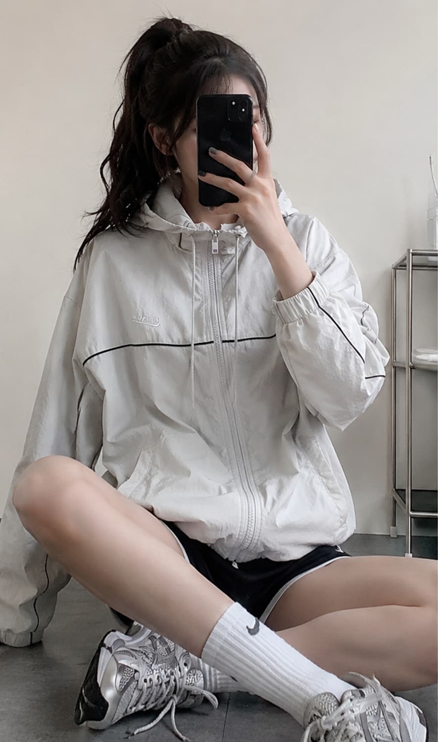 🩶🧥 나이키 클럽 애슬래틱 후디 자켓 라이트그레이 L 상품이미지2