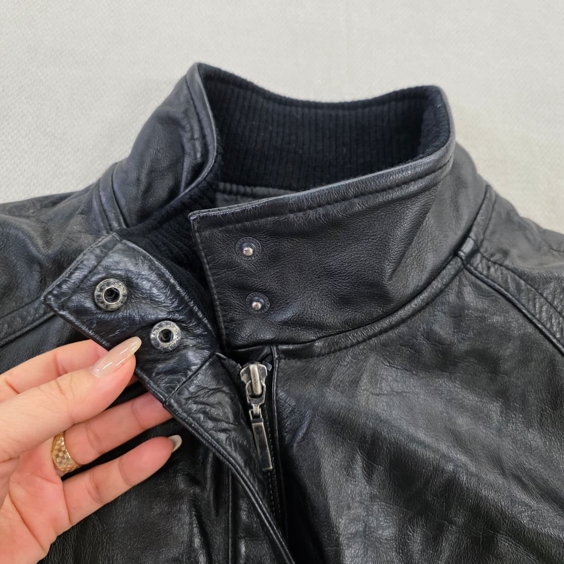 [95] 지오다노 소가죽 바이커 자켓 0220J 상품이미지2