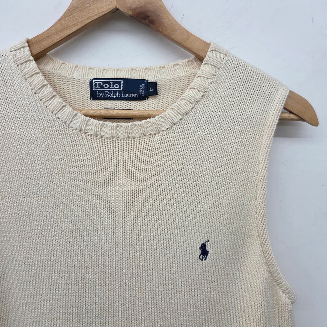 폴로 랄프로렌 니트 베스트 아이보리 남L 상품이미지3