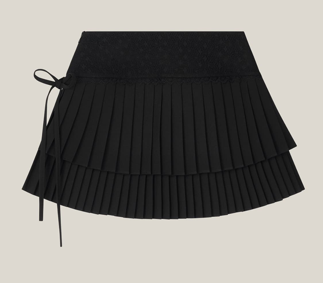 더티스 더블 레이어 레이스 랩 플리츠 스커트 치마 상품이미지1