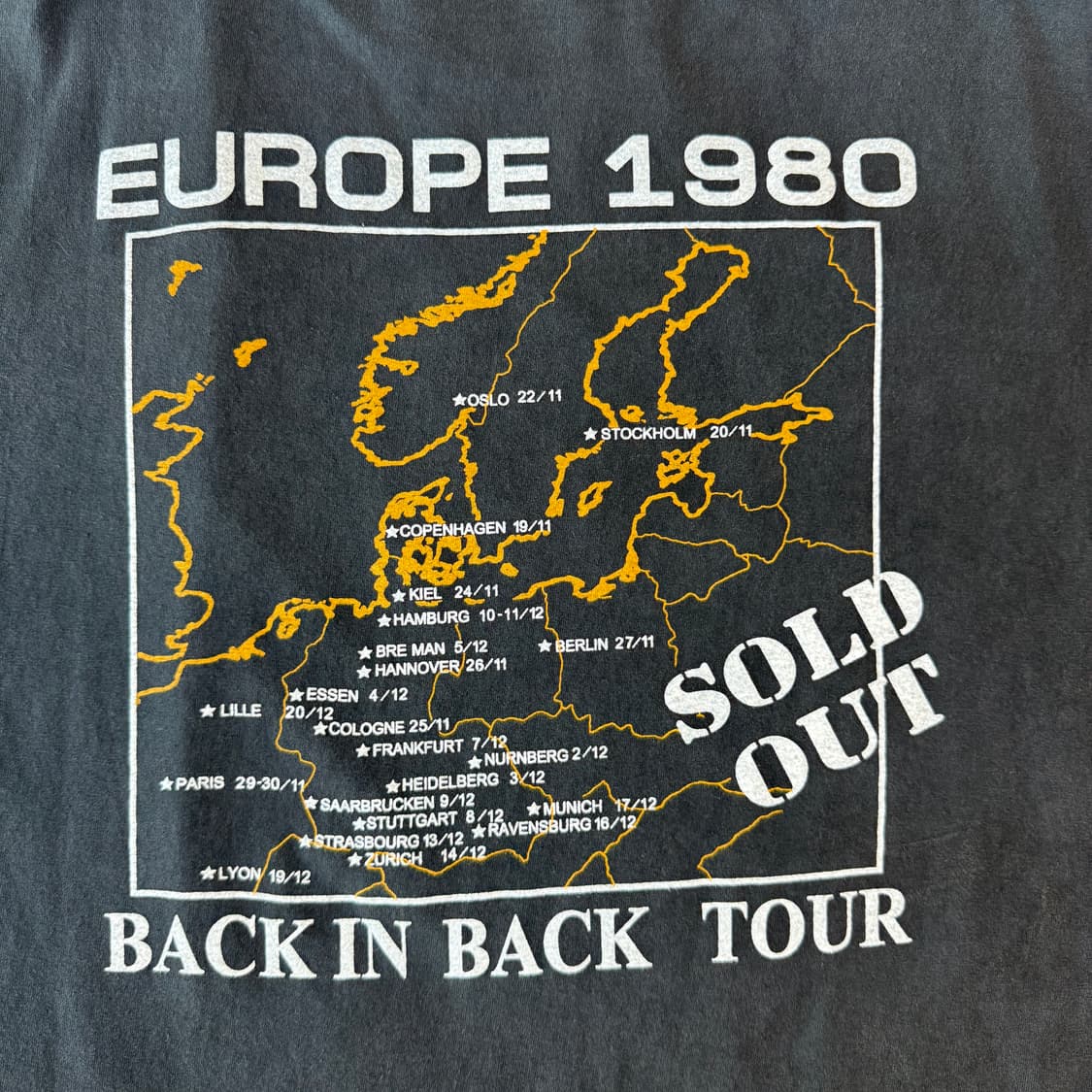 AC/DC Back In Black 80 유럽투어 티셔츠 상품이미지8