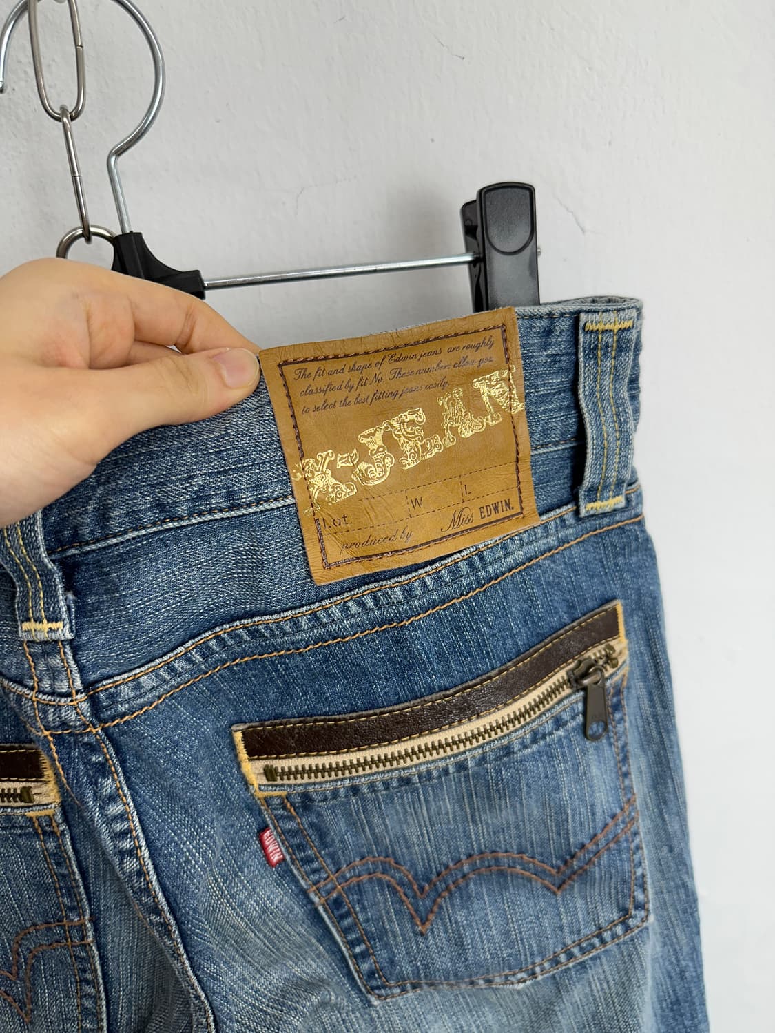 Edwin Miss X-JEANS Distressed Zipper-Poc 상품이미지6