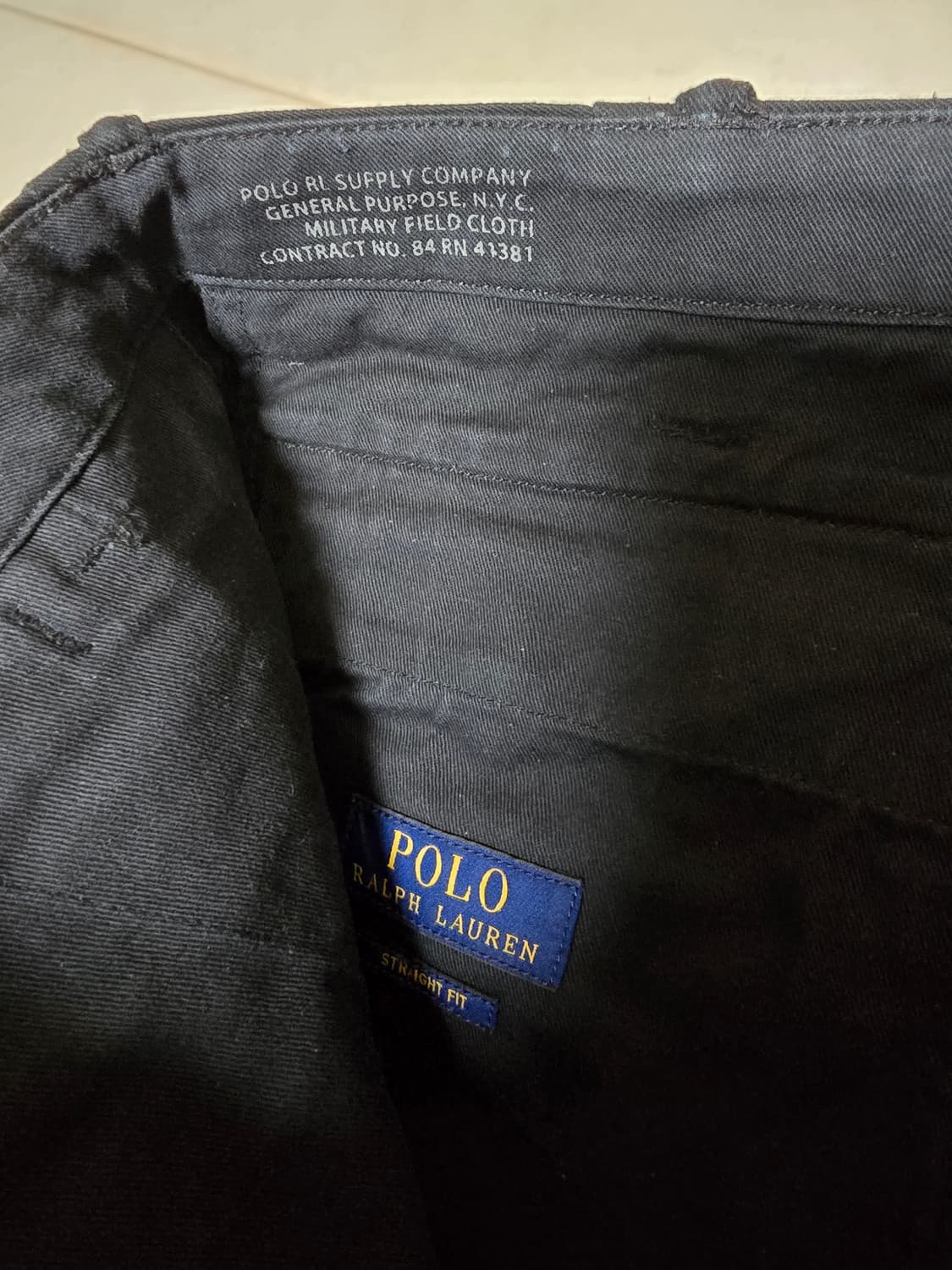 폴로 랄프로렌 한정판 셀비지 블랙 치노팬츠 32/30 상품이미지3
