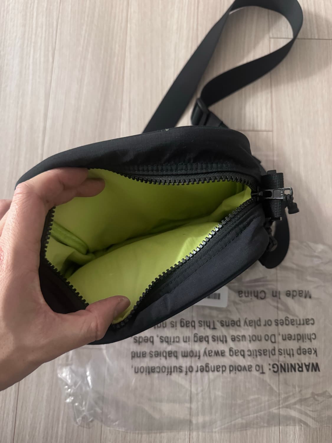 골프왕 크로스바디백 블랙/라임 상품이미지4