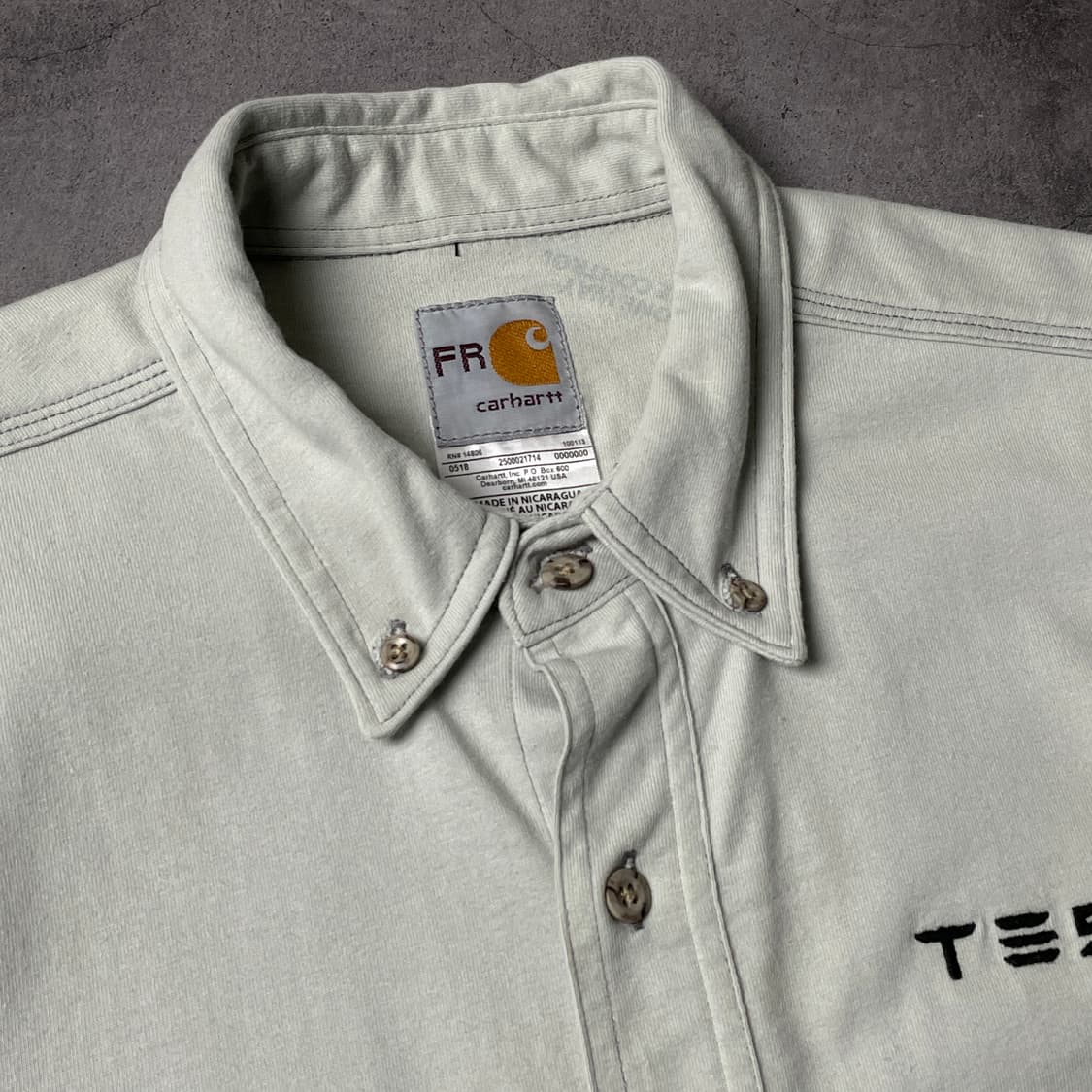 CARHARTT 칼하트 라이트그레이 자수 워크 셔츠 A00969 상품이미지2