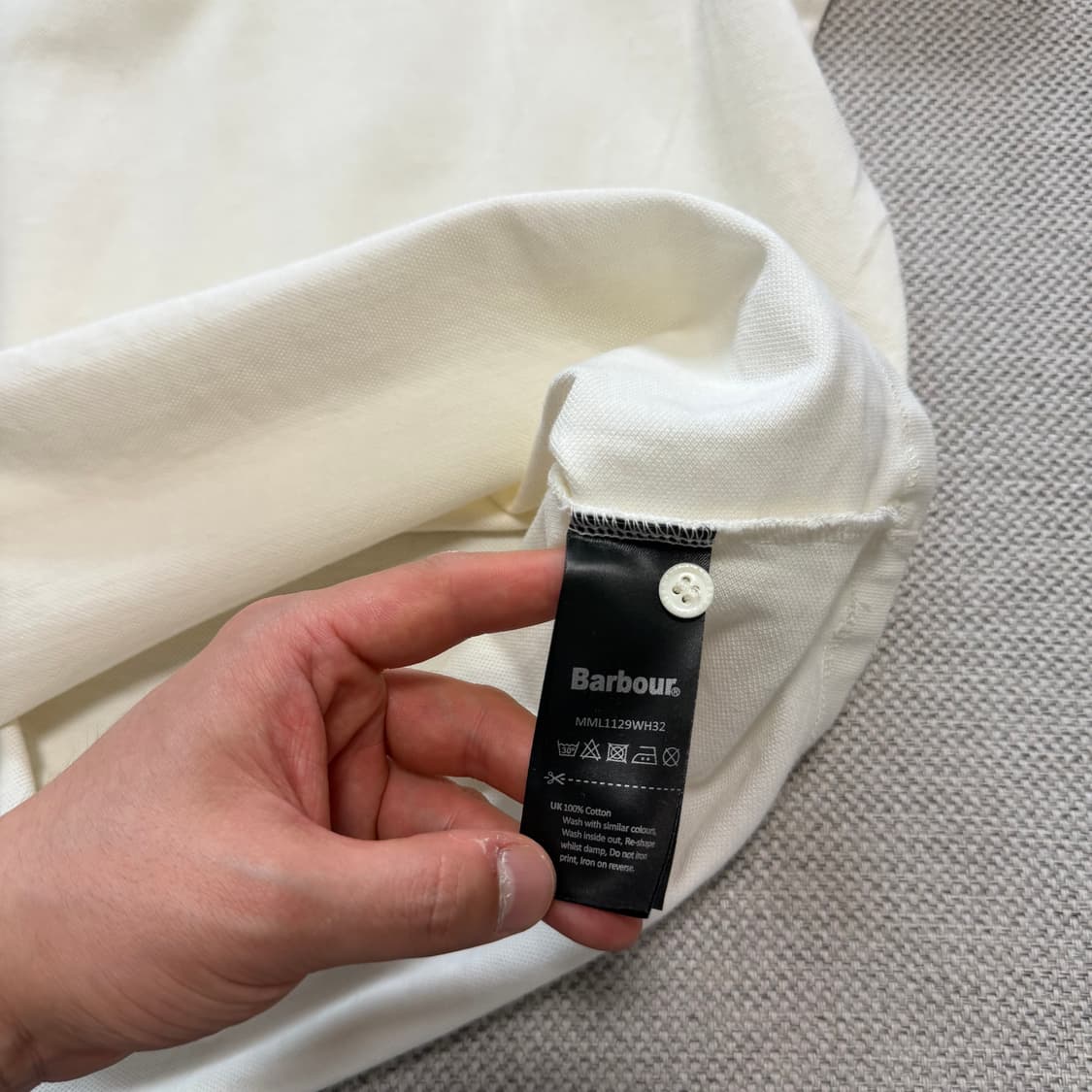 바버 인터내셔널 화이트 반팔 티셔츠 상품이미지3