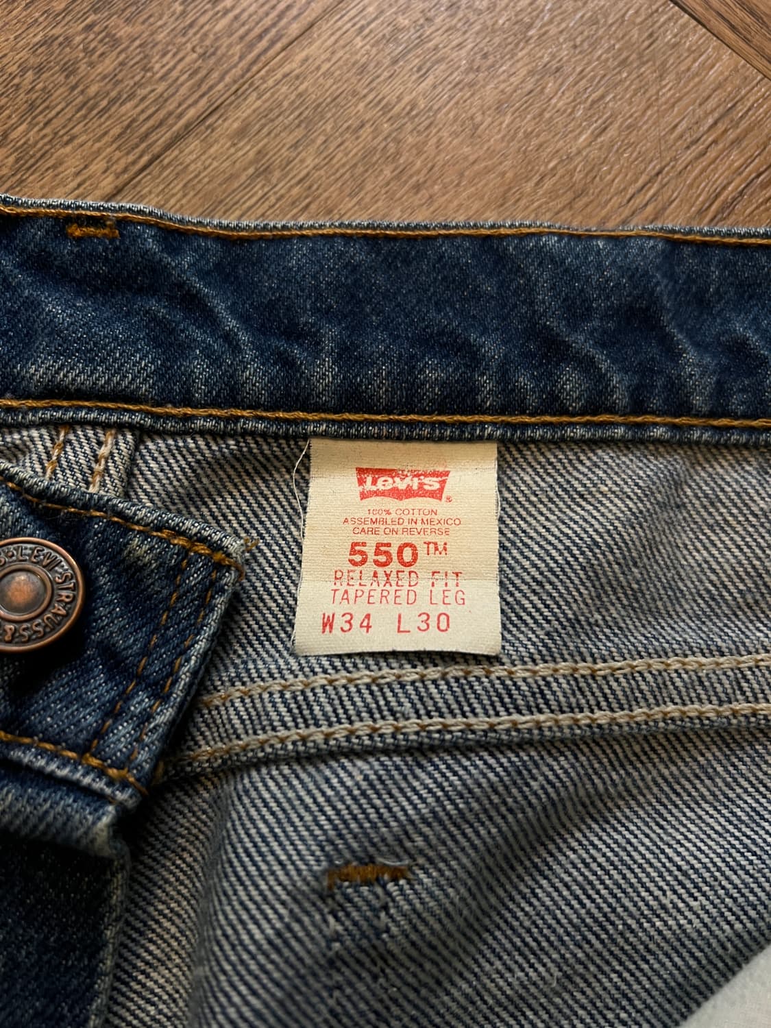[34]90's 리바이스 USA 오랜지탭 550 빈티지 워싱 데님 팬츠 상품이미지6