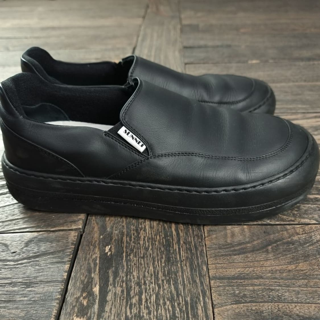 [써네이] 드리미 레더 슬립온 올블랙 P01493 상품이미지3