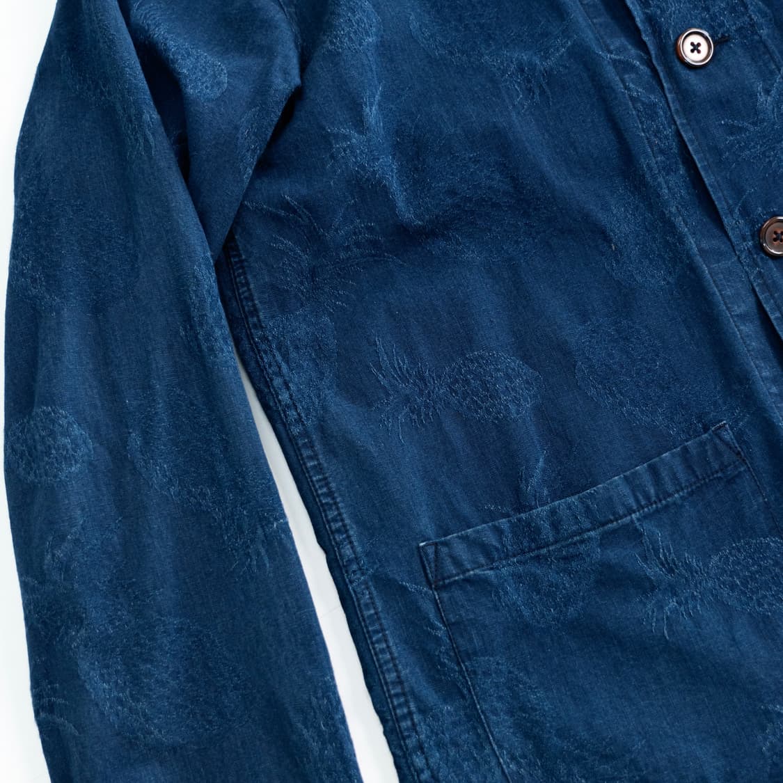 유니버셜 웍스 인디고 파인애플 자카드 워크 자켓 상품이미지4