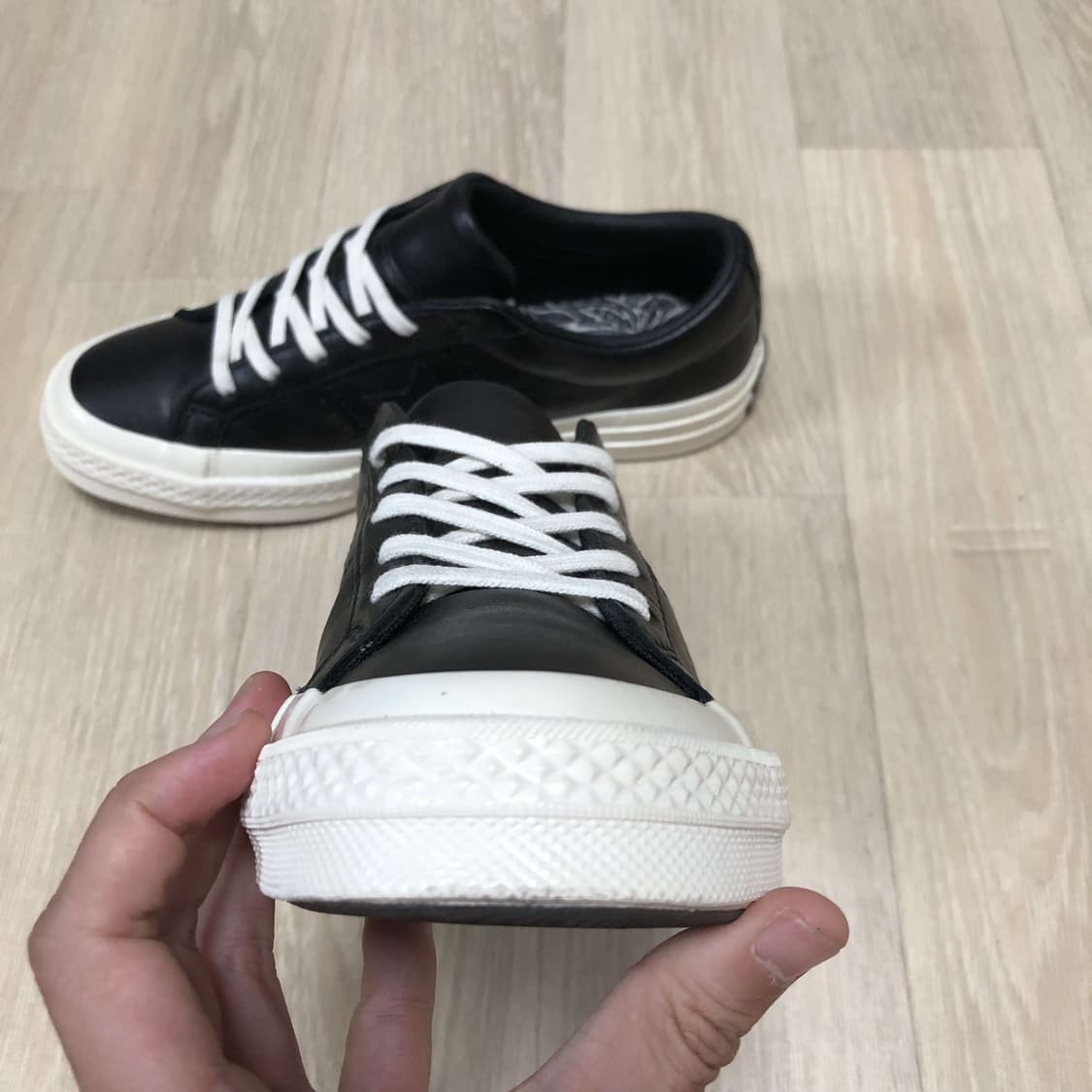 (250) 컨버스 CONVERSE 원스타 레더 블랙 오혁 원스타 블랙 상품이미지2