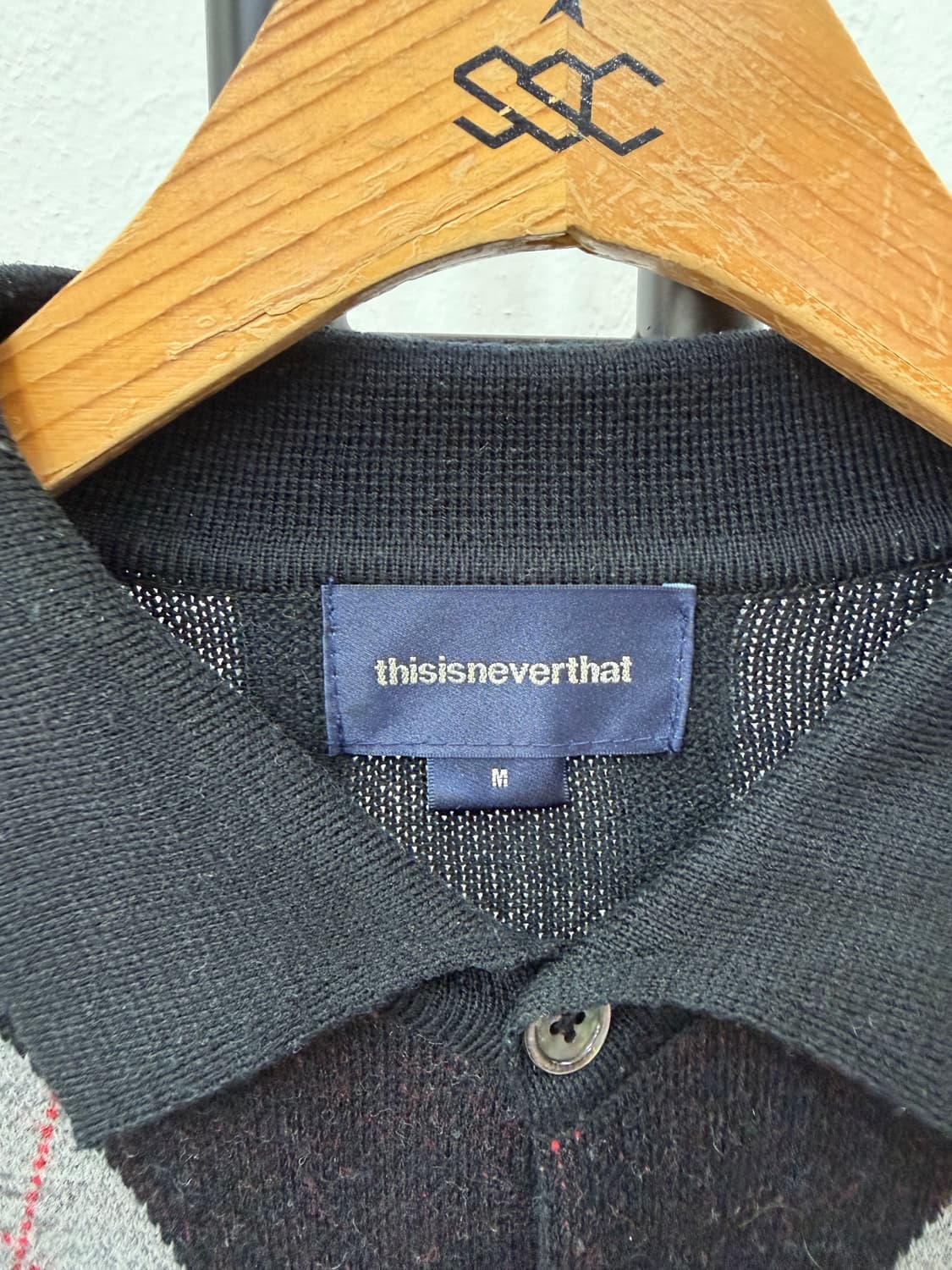 정품) 디스이즈네버댓 아가일 가디건 블랙 M 상품이미지6