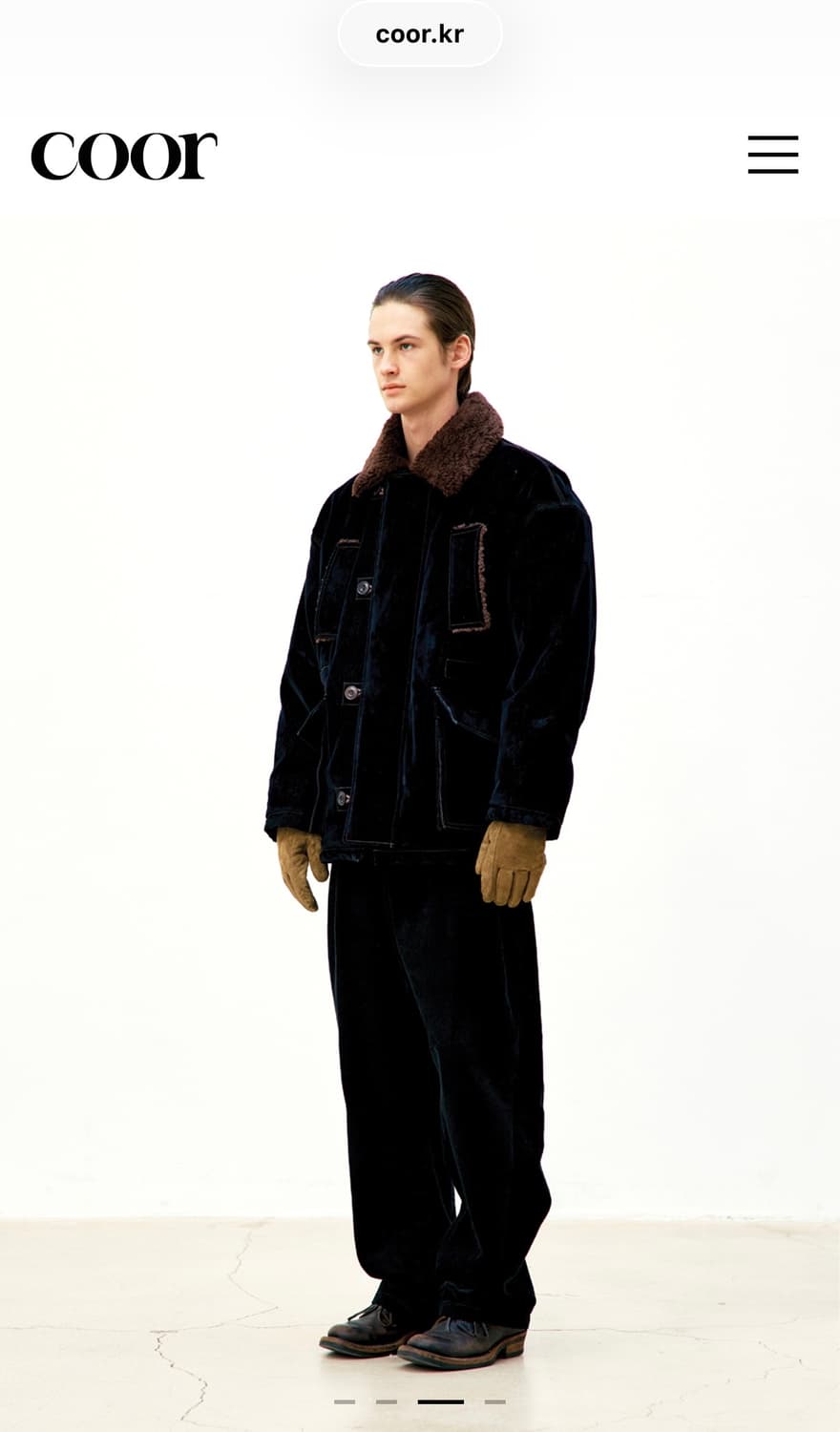 Coor 쿠어 25FW 벨벳 데님 패디드 헌팅 자켓 상품이미지3