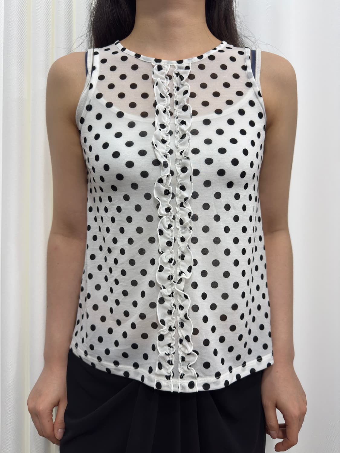 comme ca du mode dot frill sleeveless 상품이미지1
