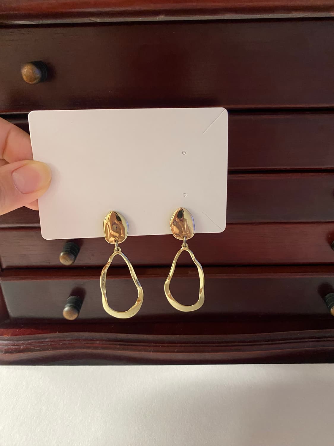 골드 웨이브 드롭 귀걸이 귀찌  상품이미지3