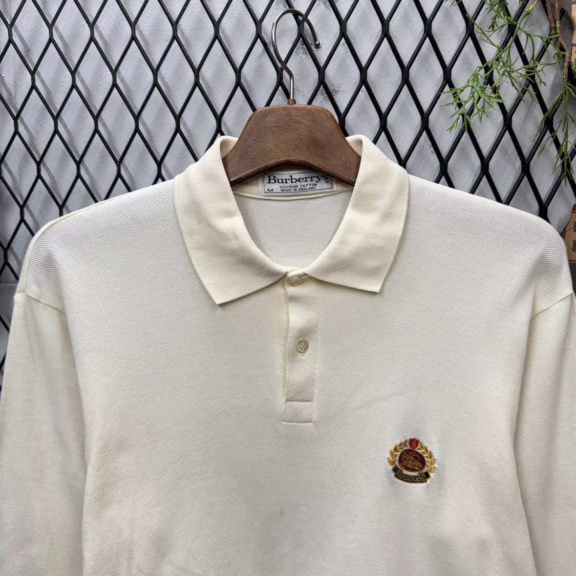 90s 버버리 PK 티셔츠 전면 월계수 기사 로고 포인트 화이트 상품이미지3