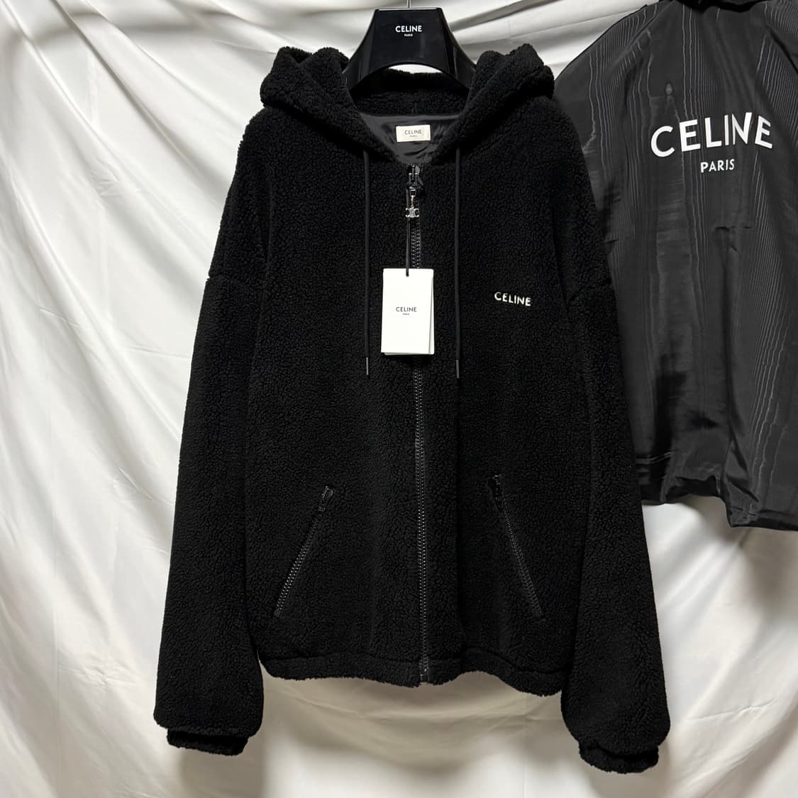 [S+급/XL] 셀린느 오슬롯 프린트 플리스 후드 후리스 자켓 상품이미지1