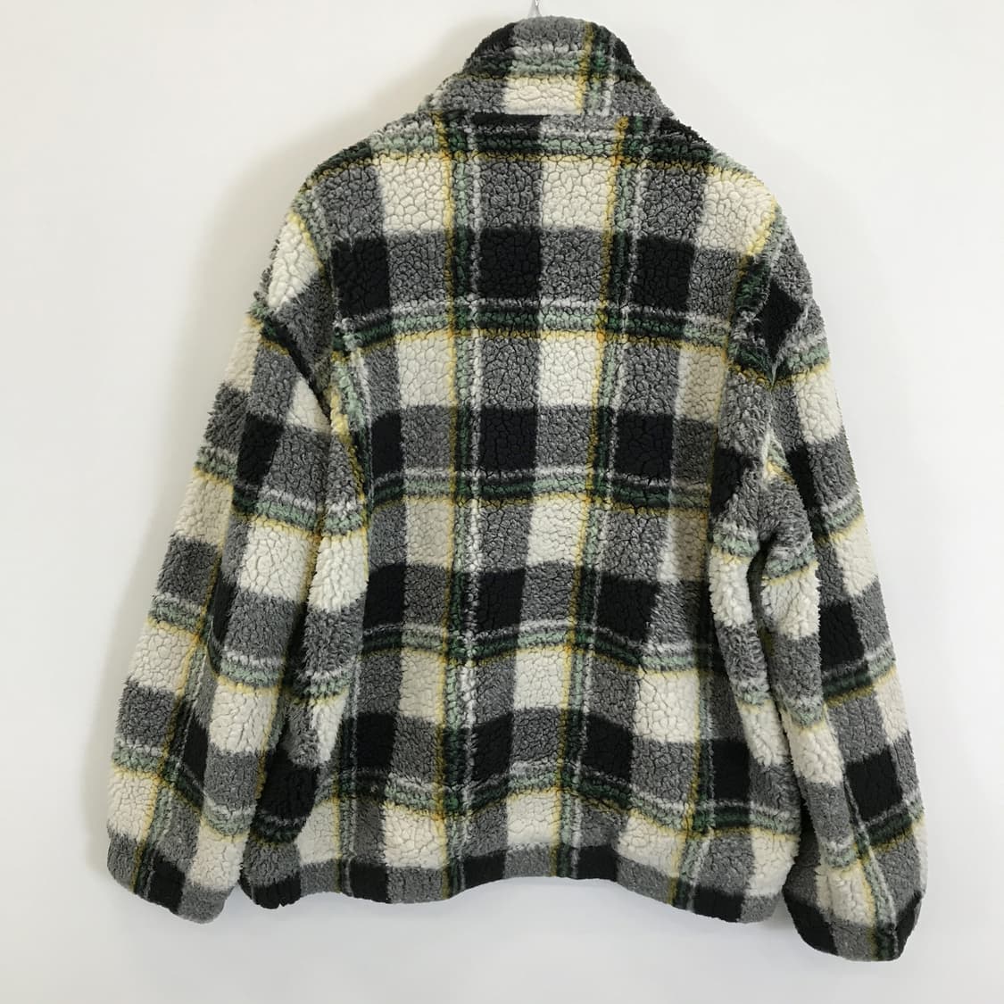 자라 뽀글이 체크 쉐르파집업자켓 [XL] 상품이미지3