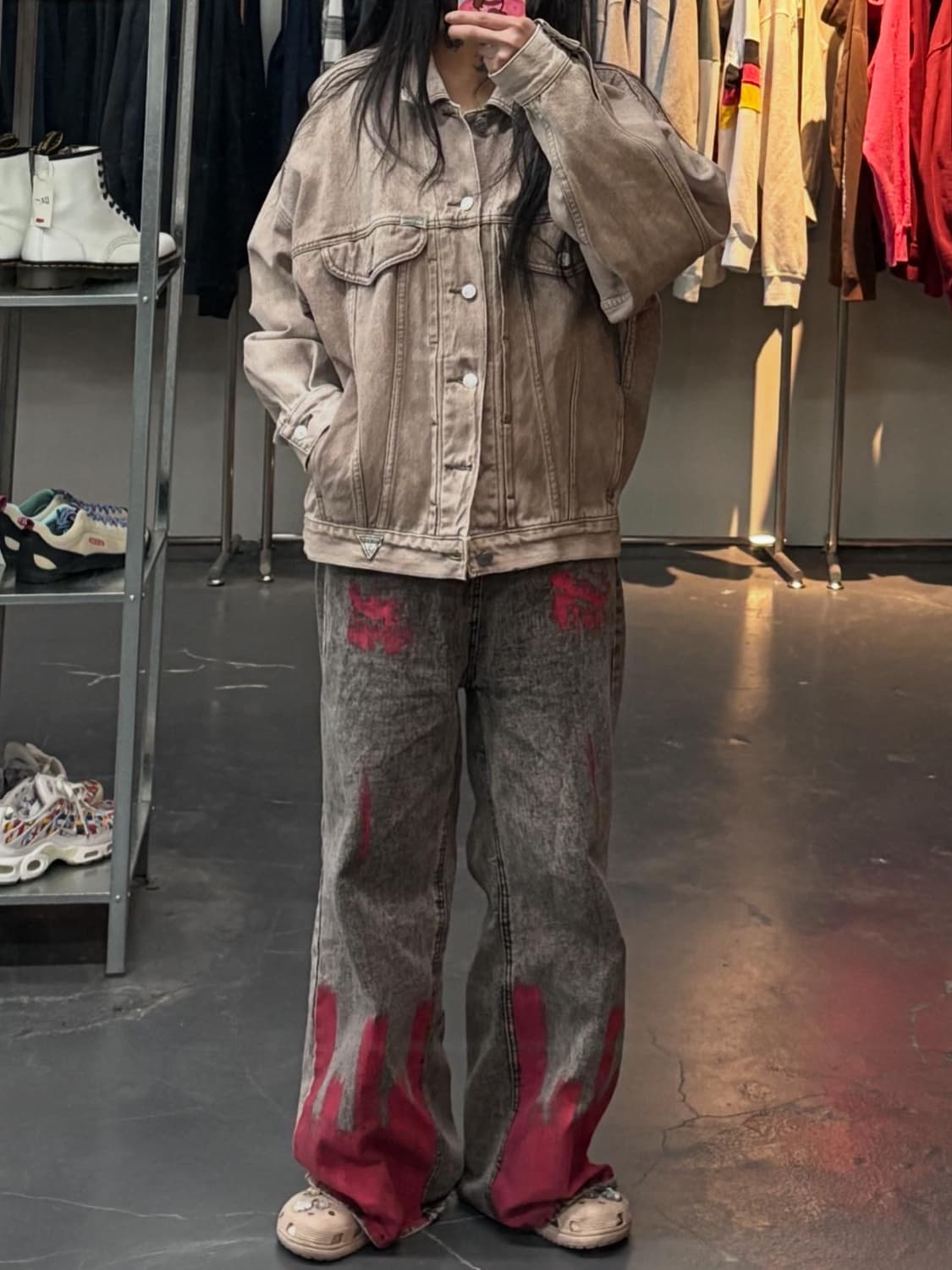 게스USA 워싱 데님 트러커 자켓 A3438 상품이미지1