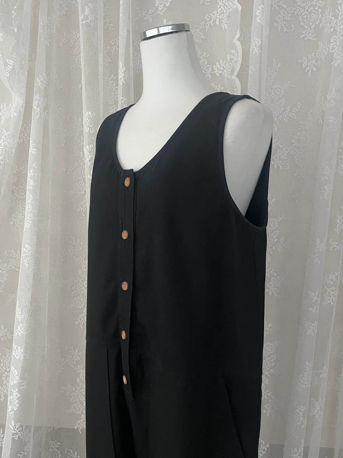 F) 스튜디오 톰보이 코튼 오버롤 팬츠 블랙 상품이미지2