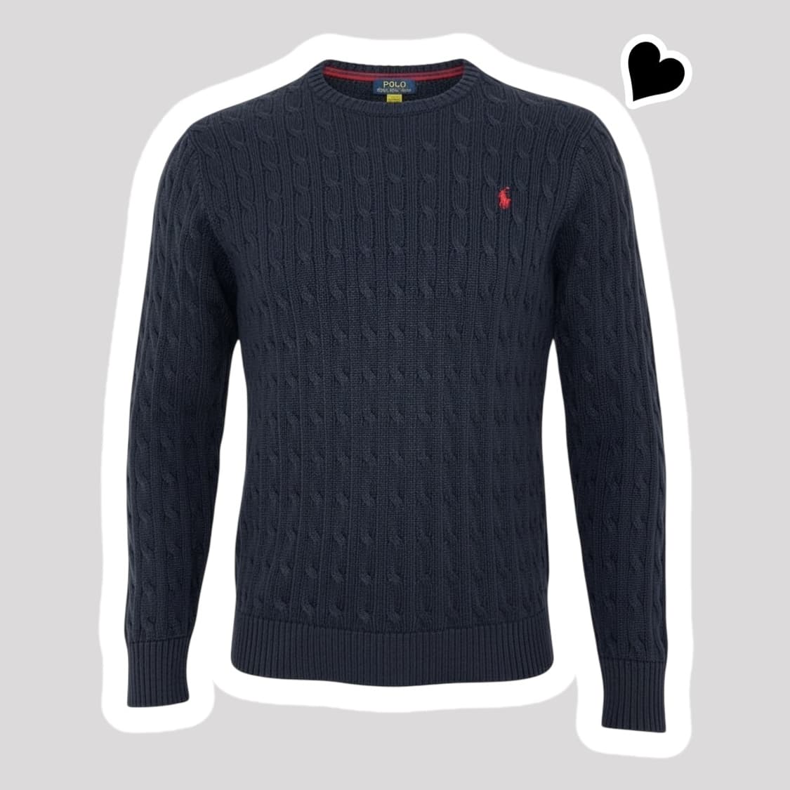 신형 QR라벨 폴로 랄프로렌 네이비 꽈배기 니트 상품이미지1