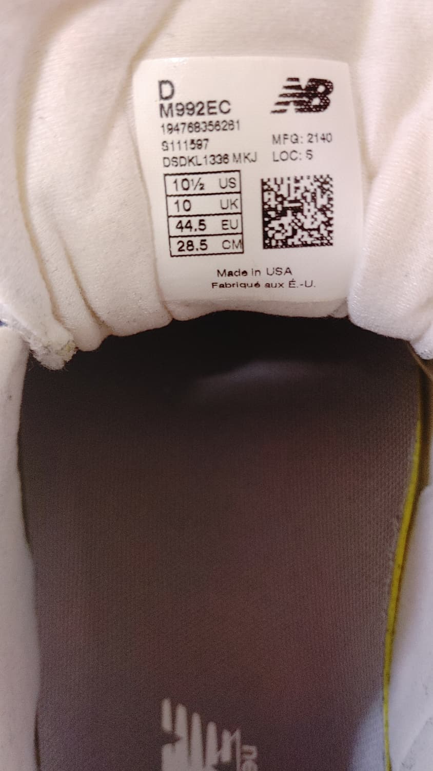 뉴발란스 992 화이트 네이비 285 상품이미지6