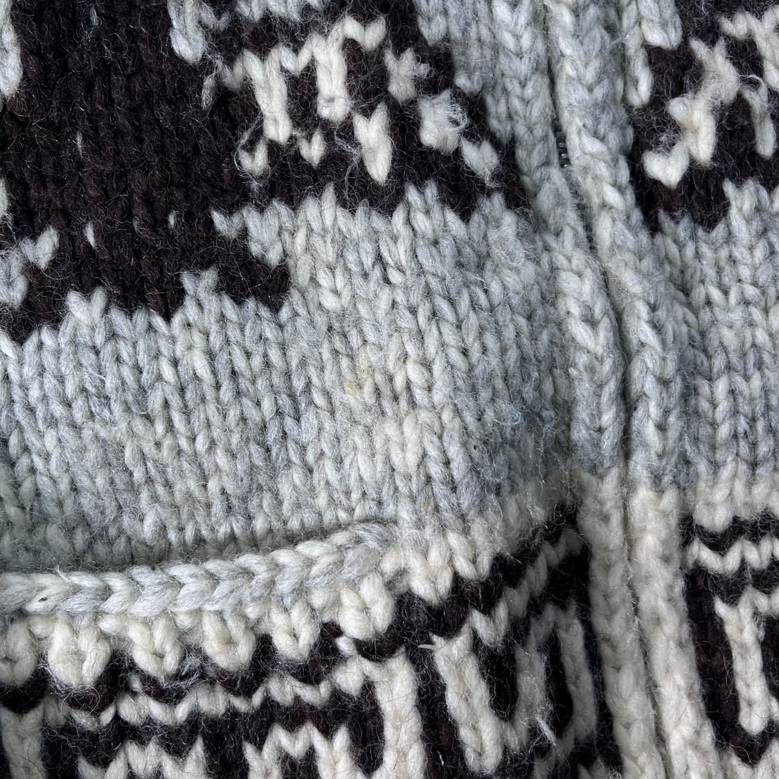 100 TUAK 캐나다 숄카라 코위찬 울 니트 집업 상품이미지4