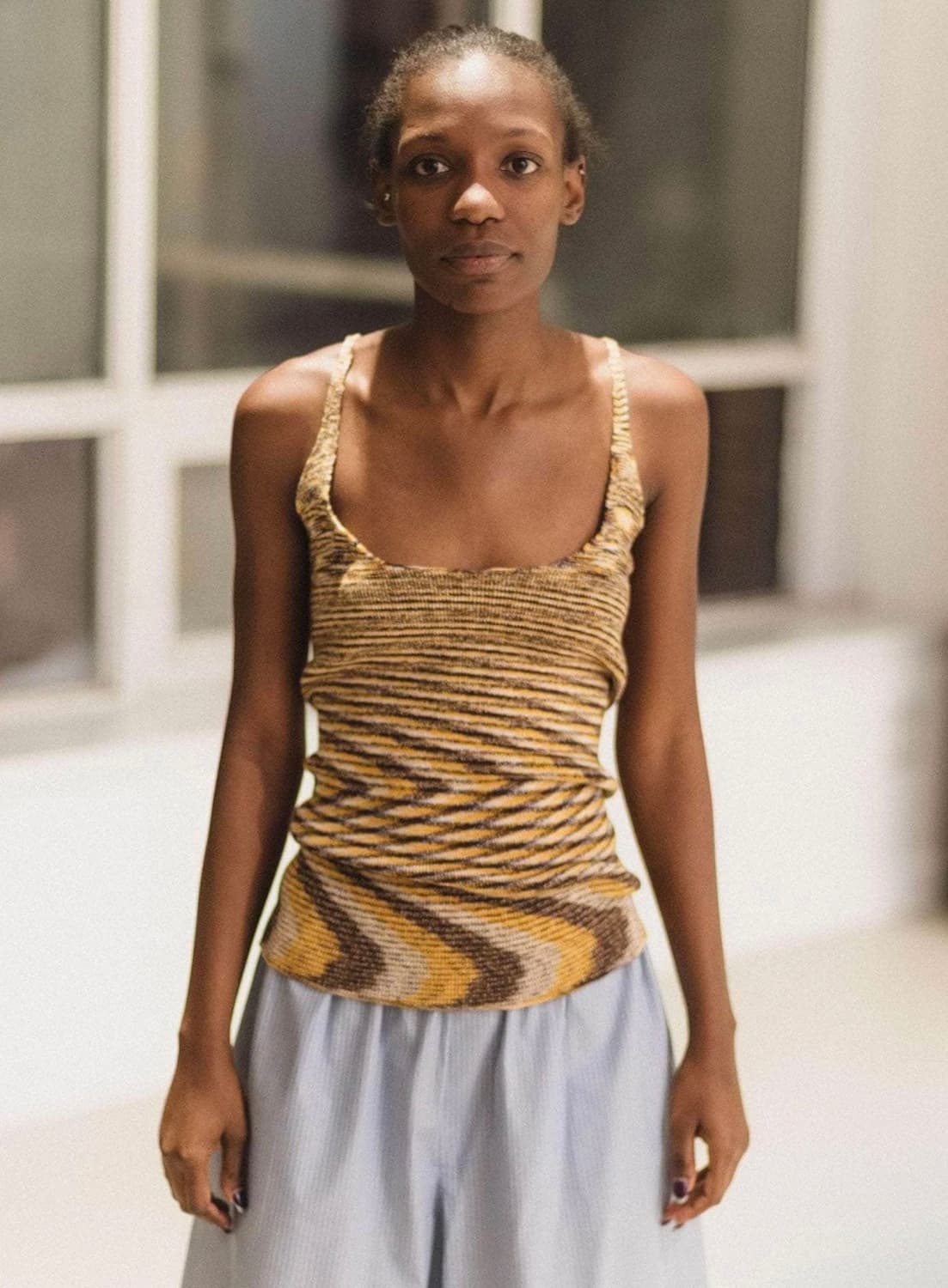 Baserange Flute Tank, Brown Melange 상품이미지2