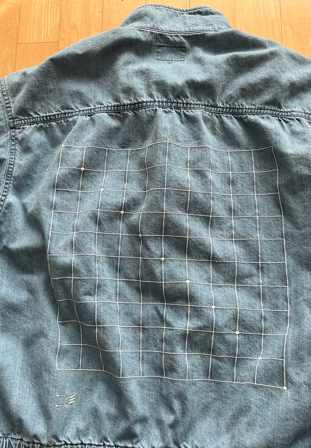 카브엠트 블리치드 데님 하프 집 자켓 사이즈 L 상품이미지5