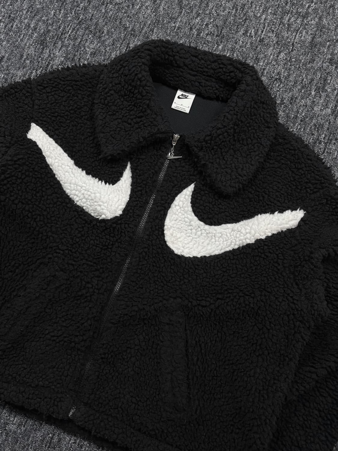 나이키 스우시 쉐르파 블랙 플리스 후리스 자켓 상품이미지5