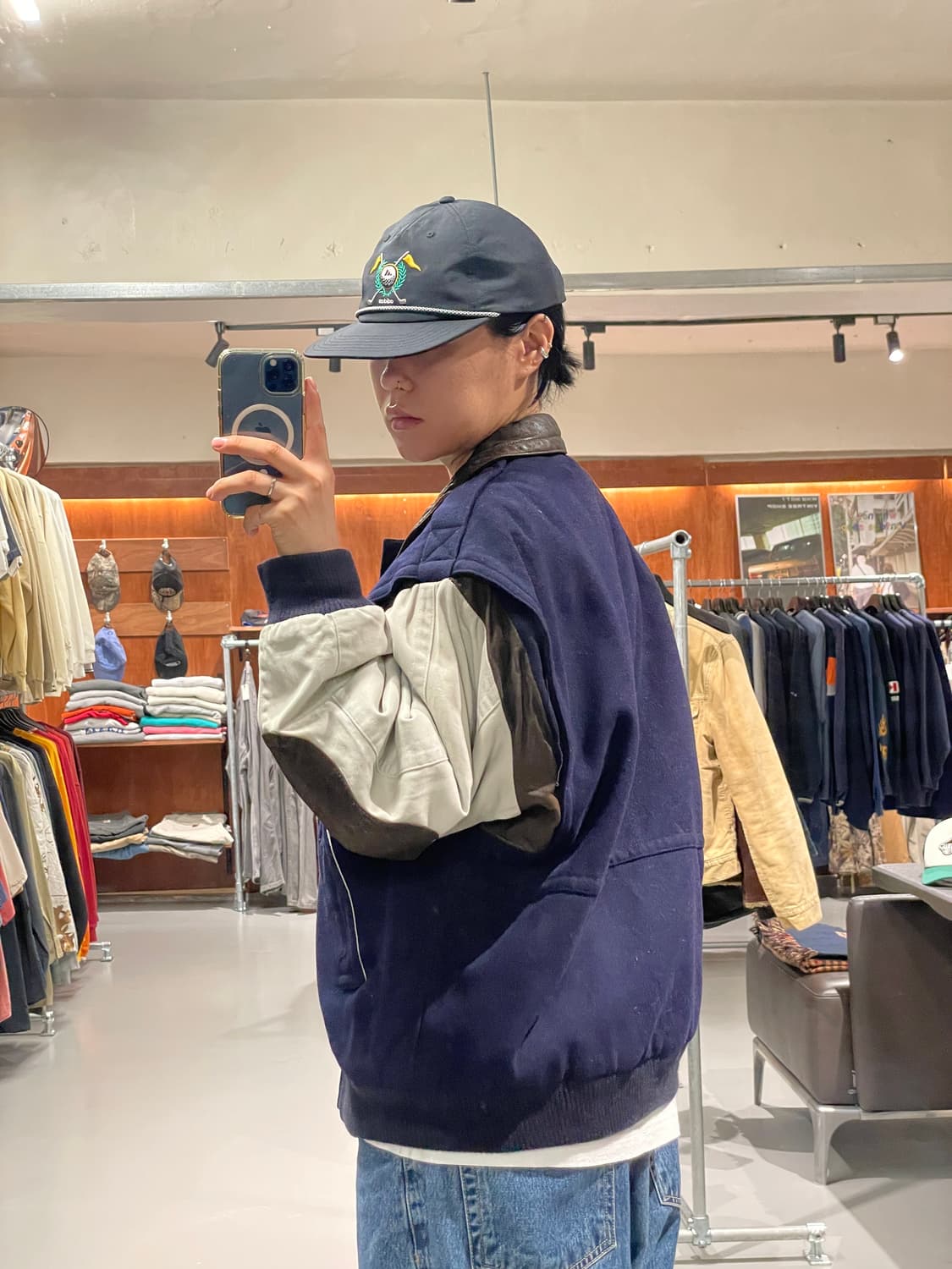 빈티지 울 가죽 패치 90's 빈티지 자켓   상품이미지3