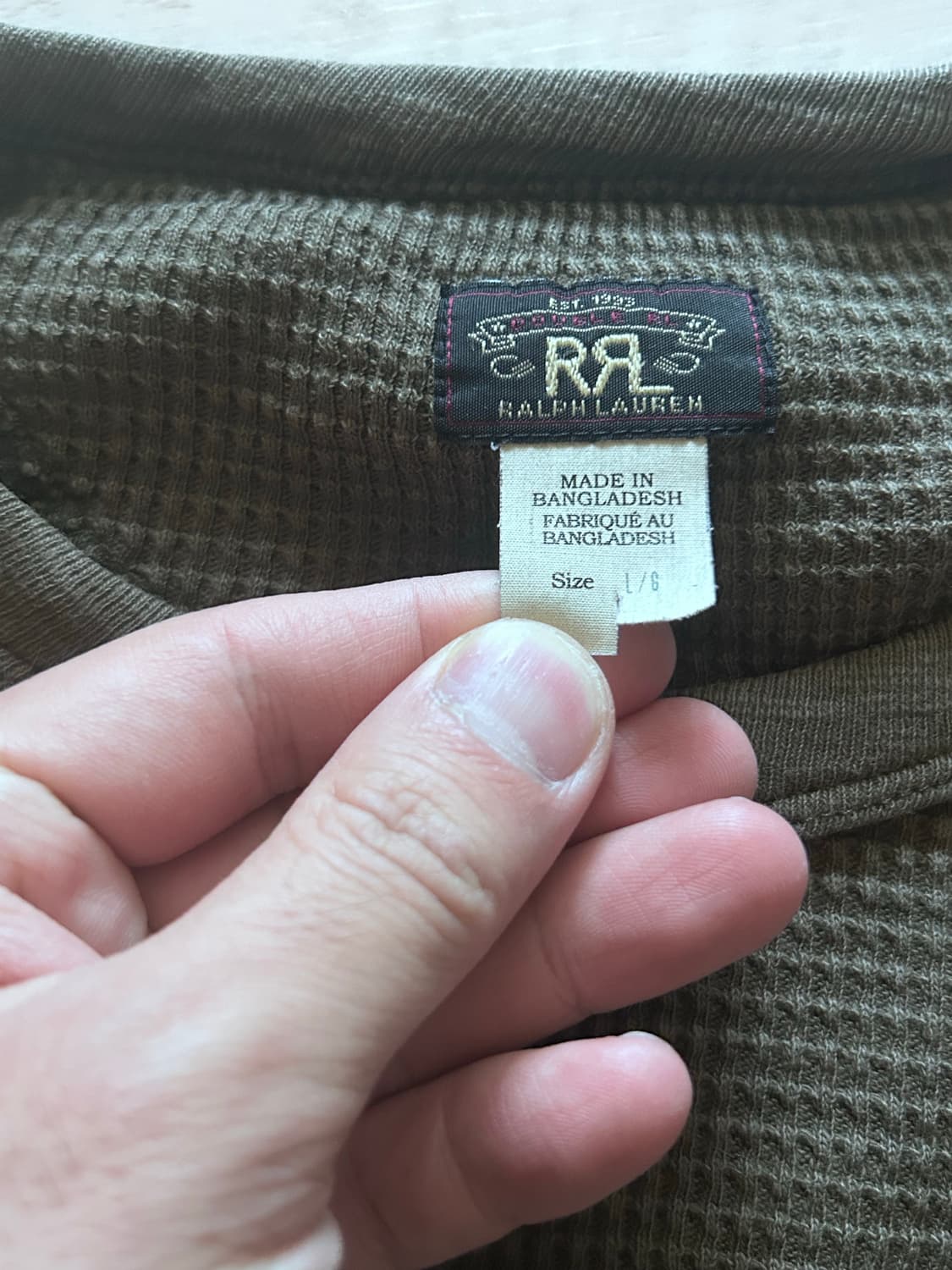 RRL 와플 롱슬리브 브라운 L 상품이미지3