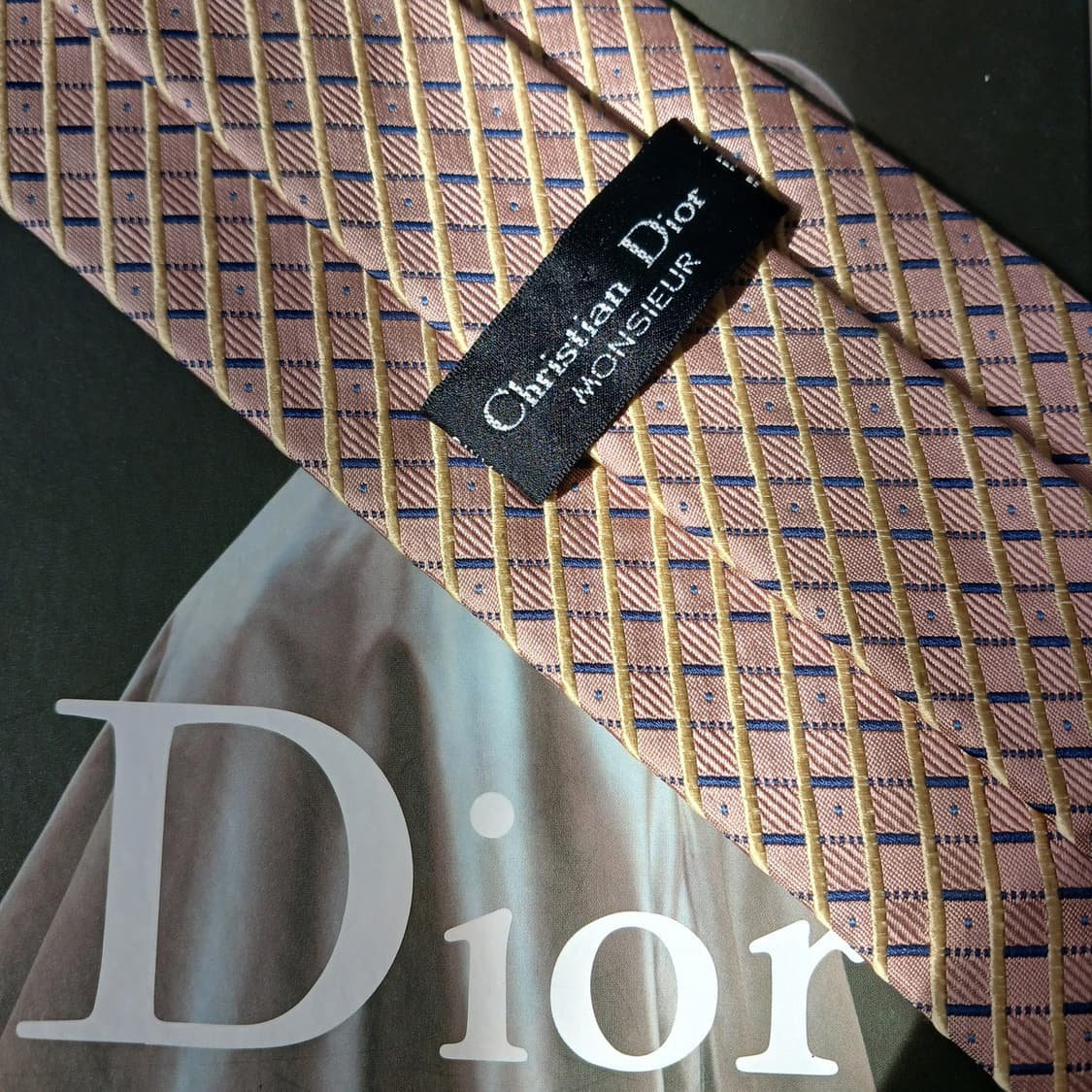 크리스찬 디올 넥타이 체크 스트라이프 패턴 9.3cm A등급 A19856 상품이미지6