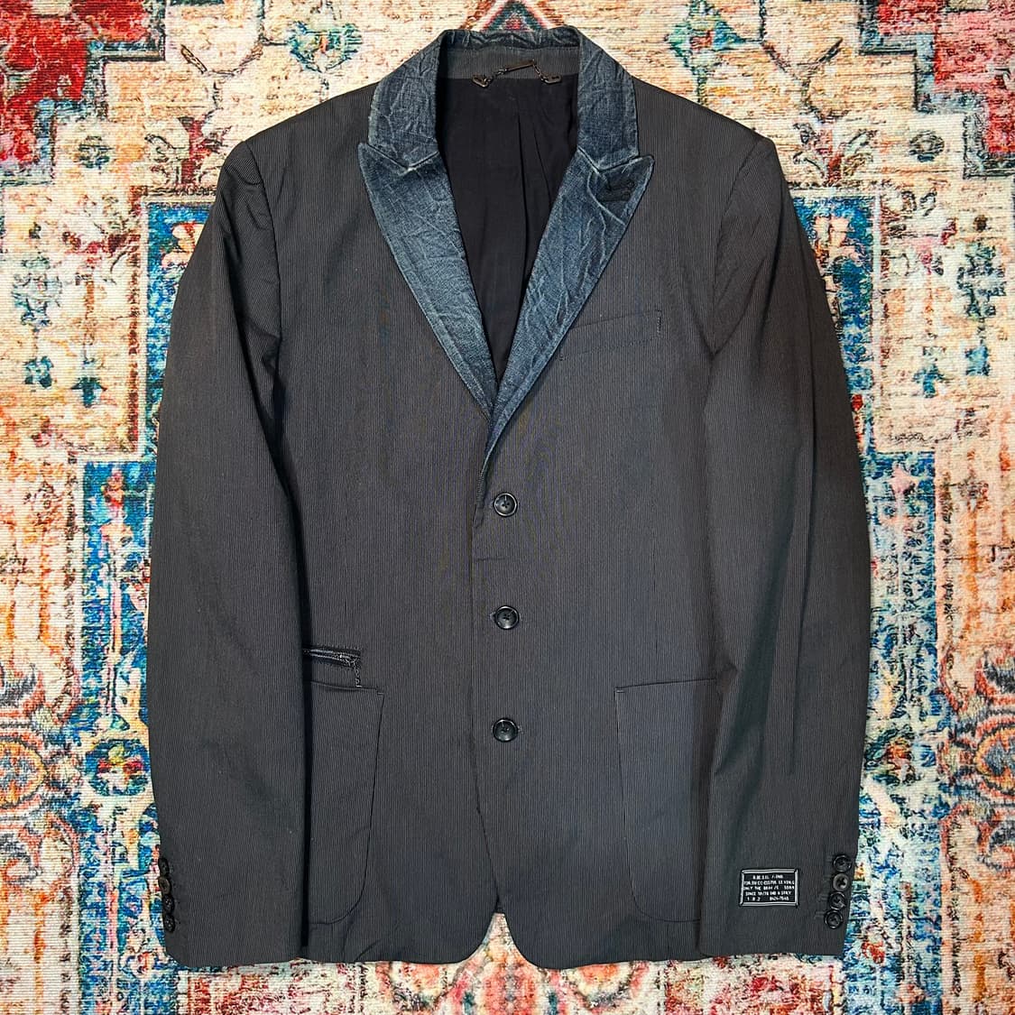 [M] 디젤 데님카라  스트라이프 엔진 블레이저 상품이미지1