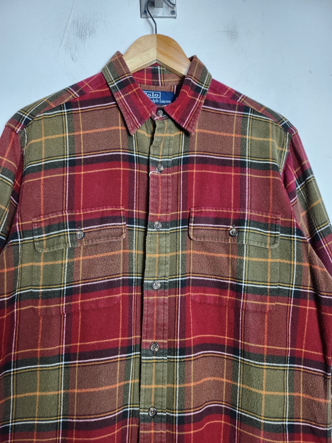 M 폴로 랄프로렌 엘보우 페더패치 웨스턴 체크 셔츠 상품이미지3