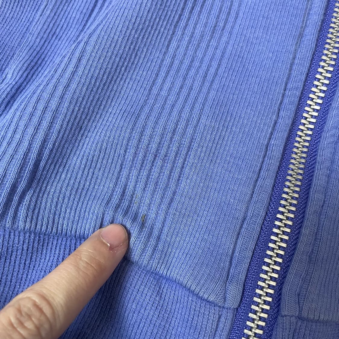  콤사이즘 보라 체크 니트 후드집업 M 상품이미지7