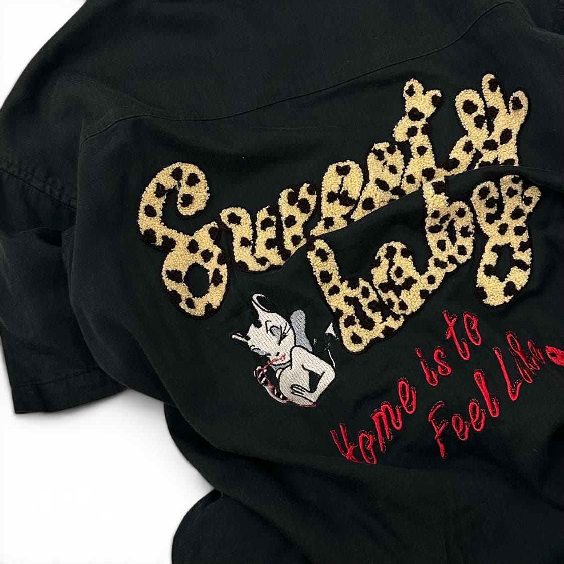 Leopard Patch Black Overfit Shirt 상품이미지5