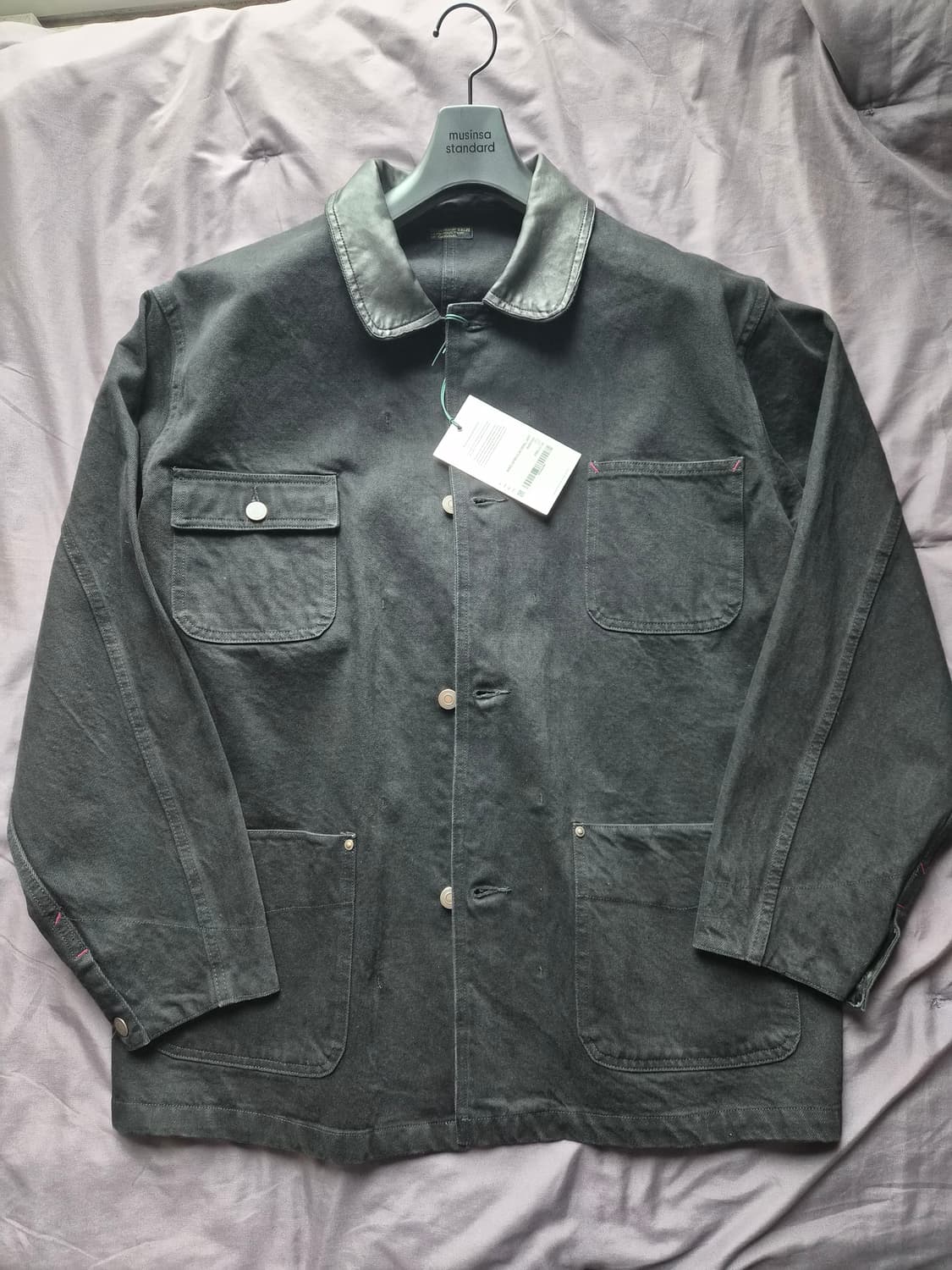 비헤비어 26ss 레더 카라 데님 커버올 3사이즈 새상품  상품이미지1