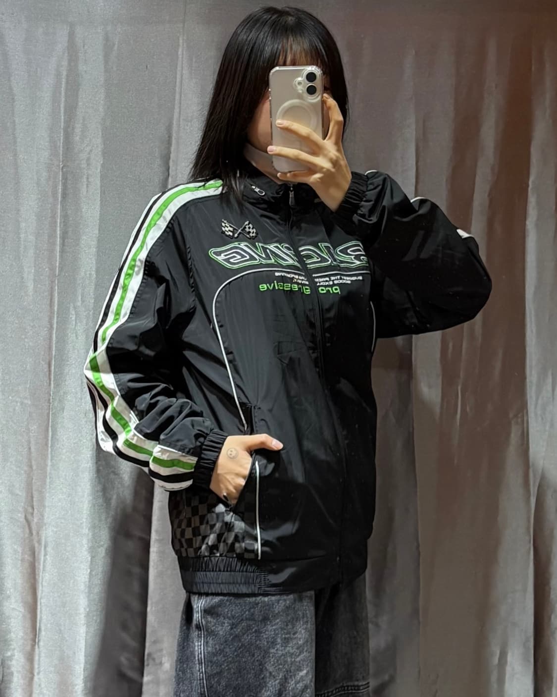 L EXR 이엑스알 레이싱 디테일 나일론 자켓 상품이미지1